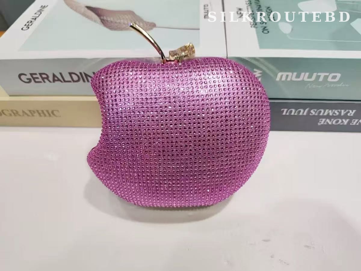 Acrylic Rhinestone Round Box Clutch