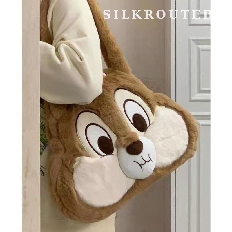 Cartoon Animal Velvet Kids Shoulder Bag