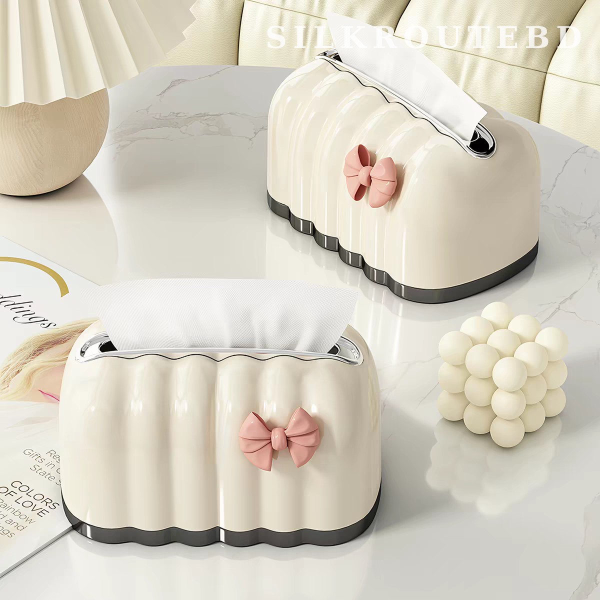 Chumingxing Cream Style Geometric Tissue Box