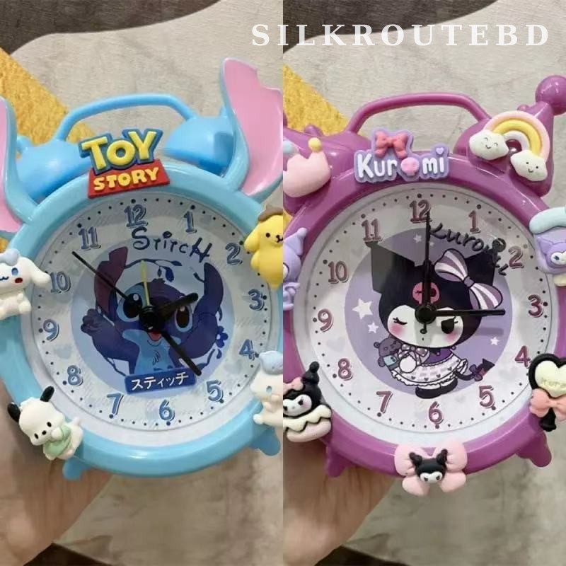 Cute Cartoon Style Battery Alarm Clock